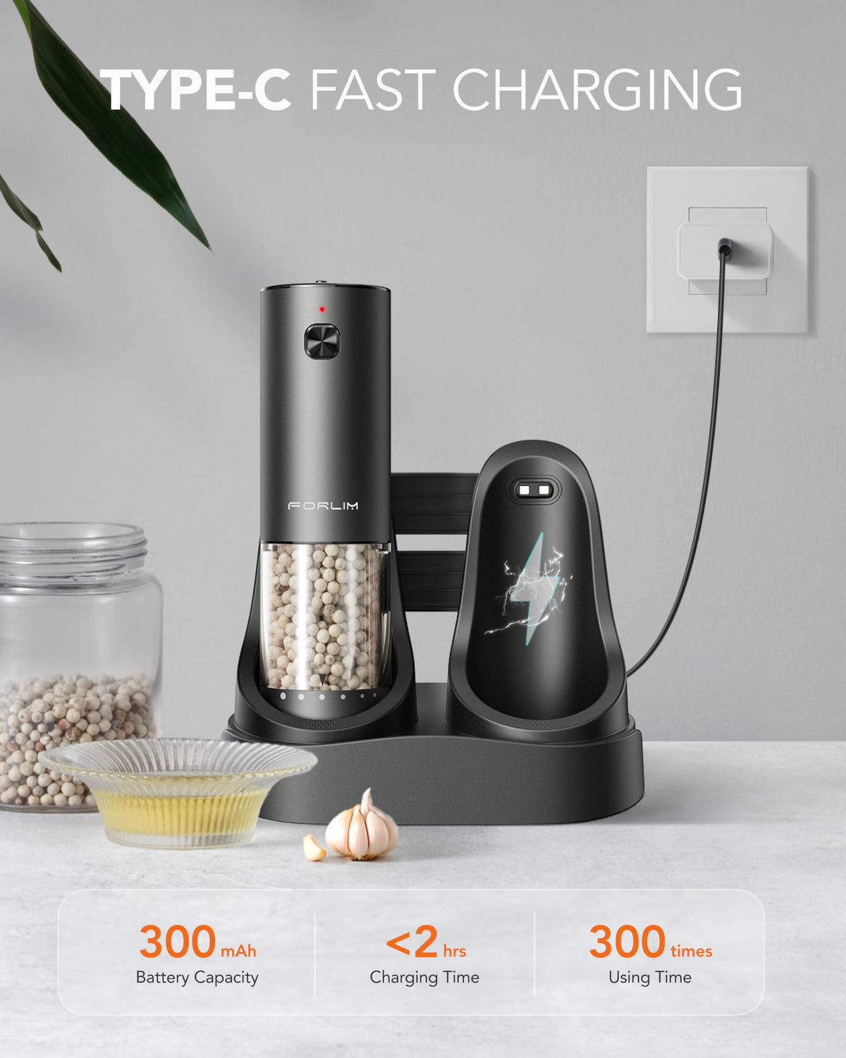 FORLIM LED light improves visibility during grinding in the kitchen.