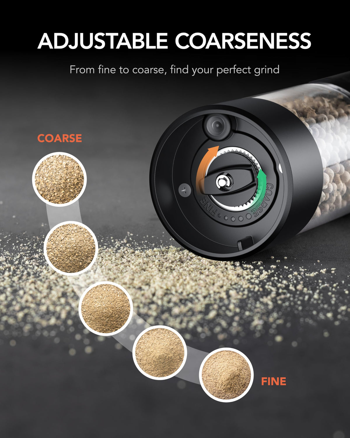 FORLIM pepper grinder features one-handed operation for easier cooking