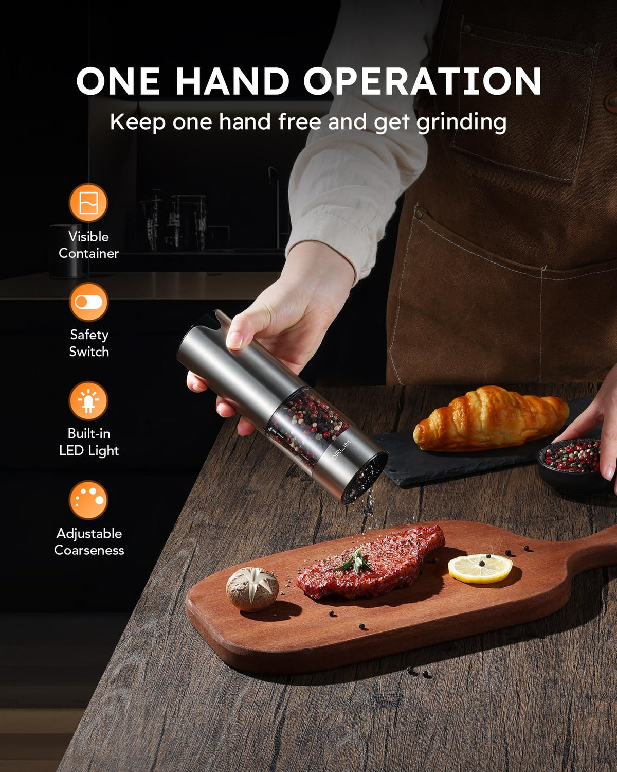 FORLIM grinders with dust cover for clean storage and spill prevention.