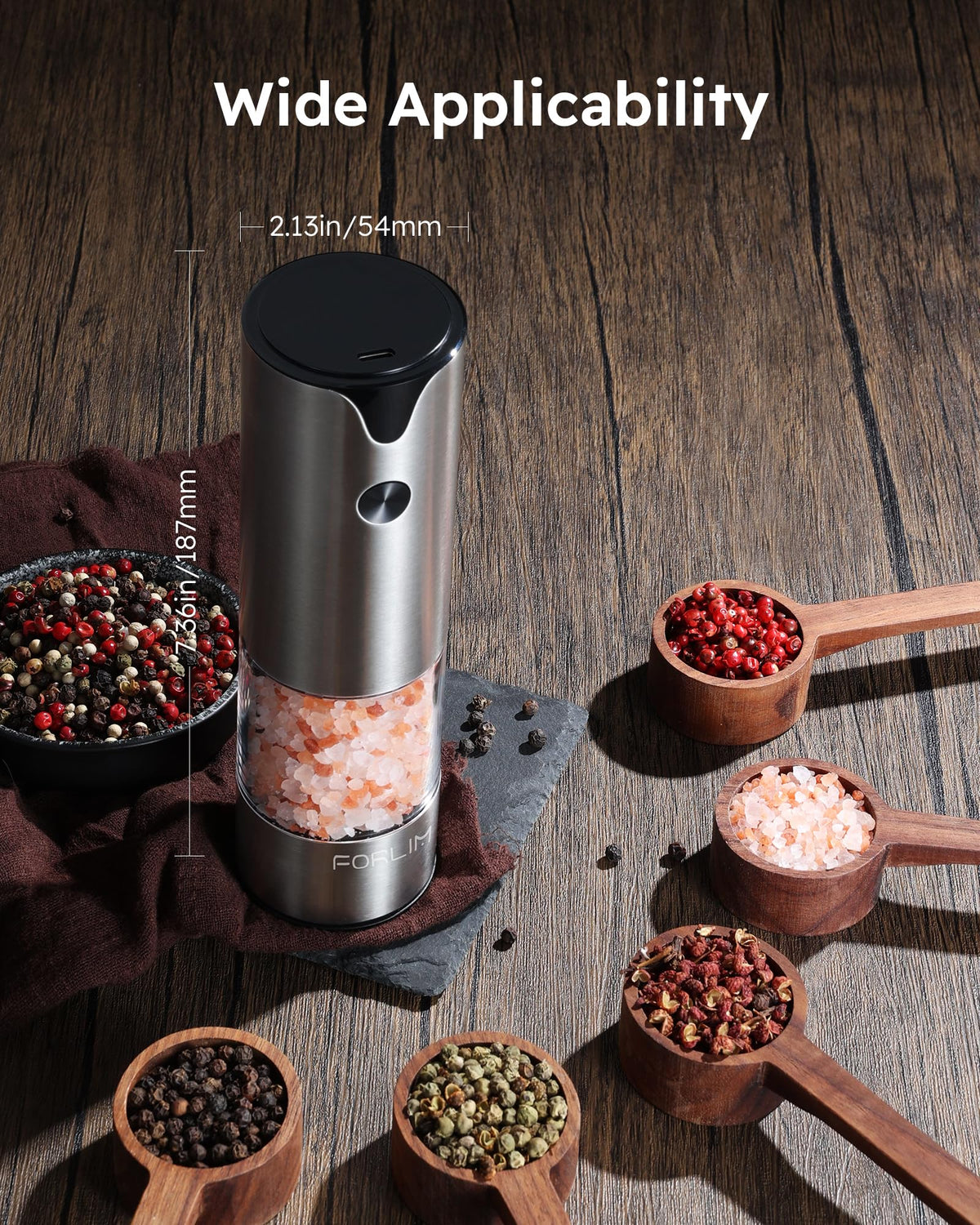 FORLIM stainless steel 2 pack offers durable, stylish spice grinding duo.