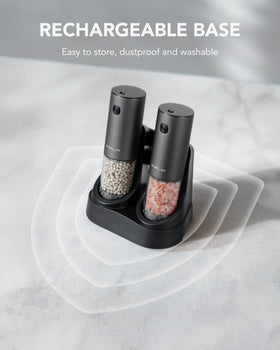 FORLIM clear acrylic container lets you monitor salt and pepper levels.