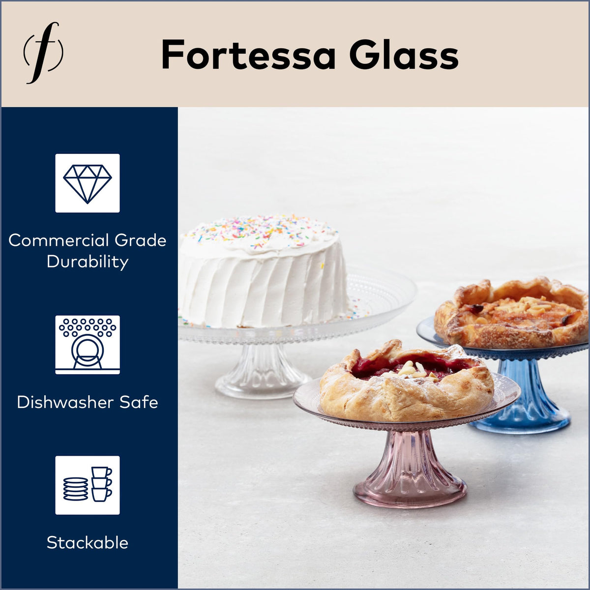 Fortessa Jupiter hobnail detail; enhances vintage table styling for special occasions.