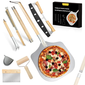 Fortune Teller pizza peel handles hot oven transfer with durable stainless steel.