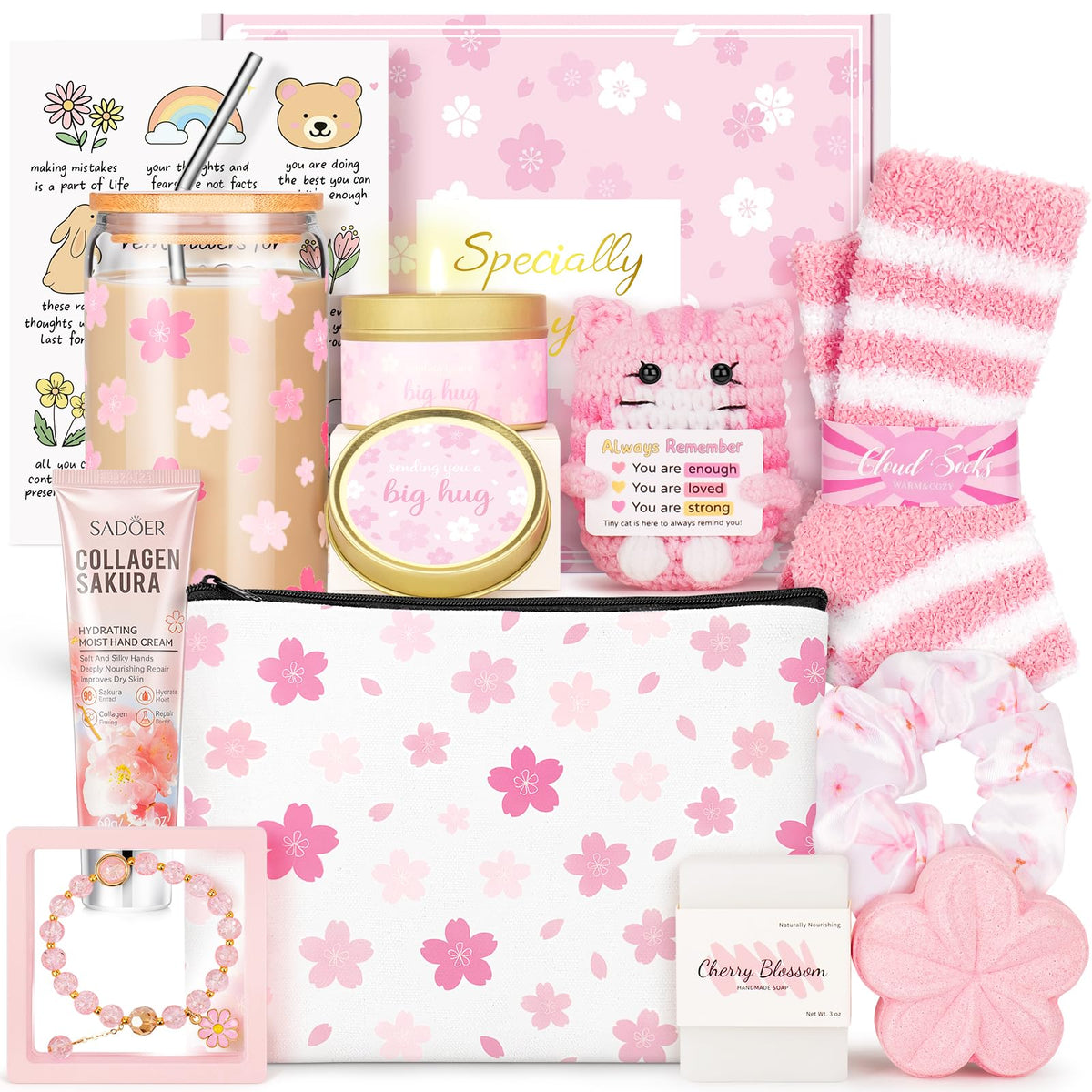 Fortuning's JDS cherry blossom gift box in pastel pink, ready to gift and celebrate.