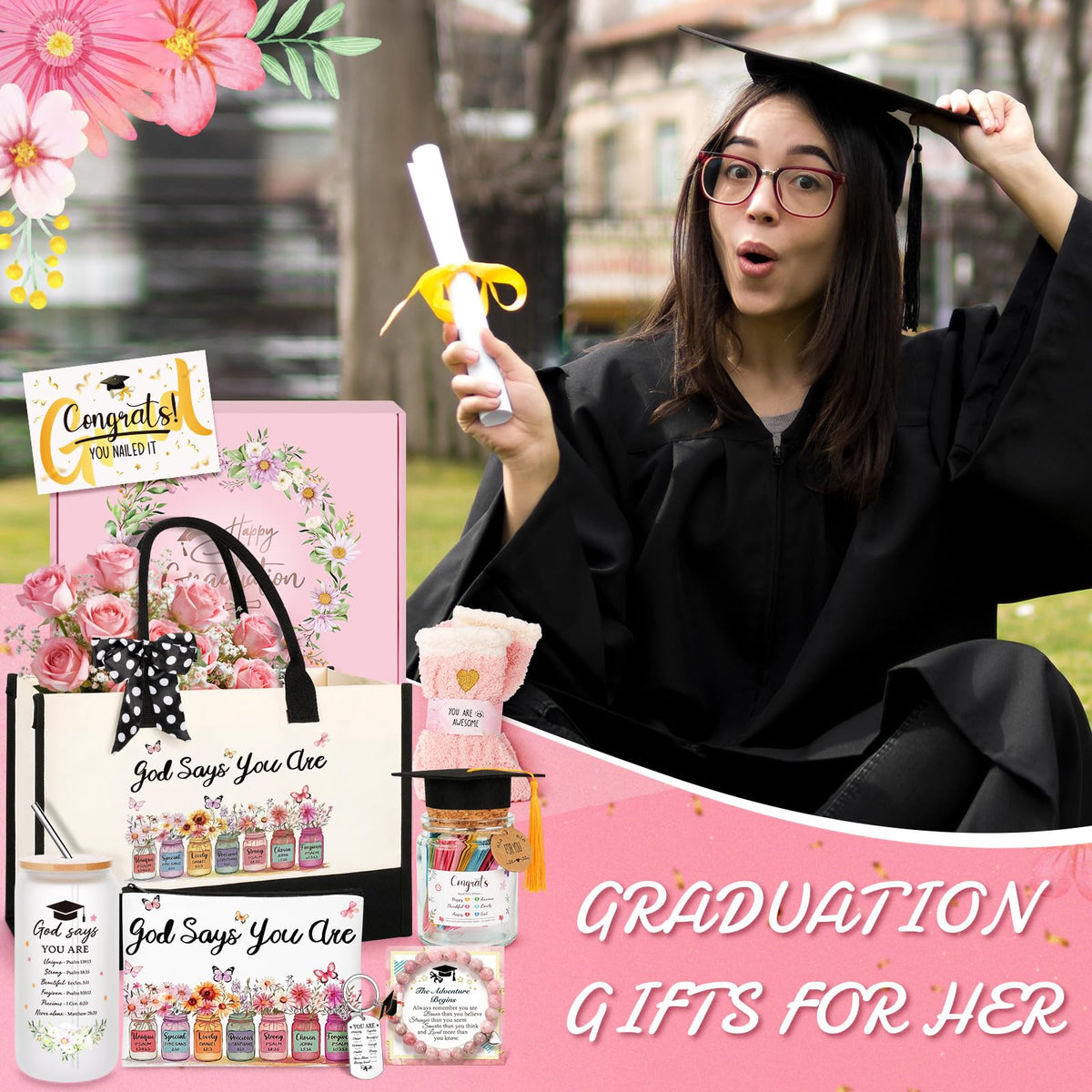 Fortuning's JDS graduation greeting cards, blank inside, ready for personal notes