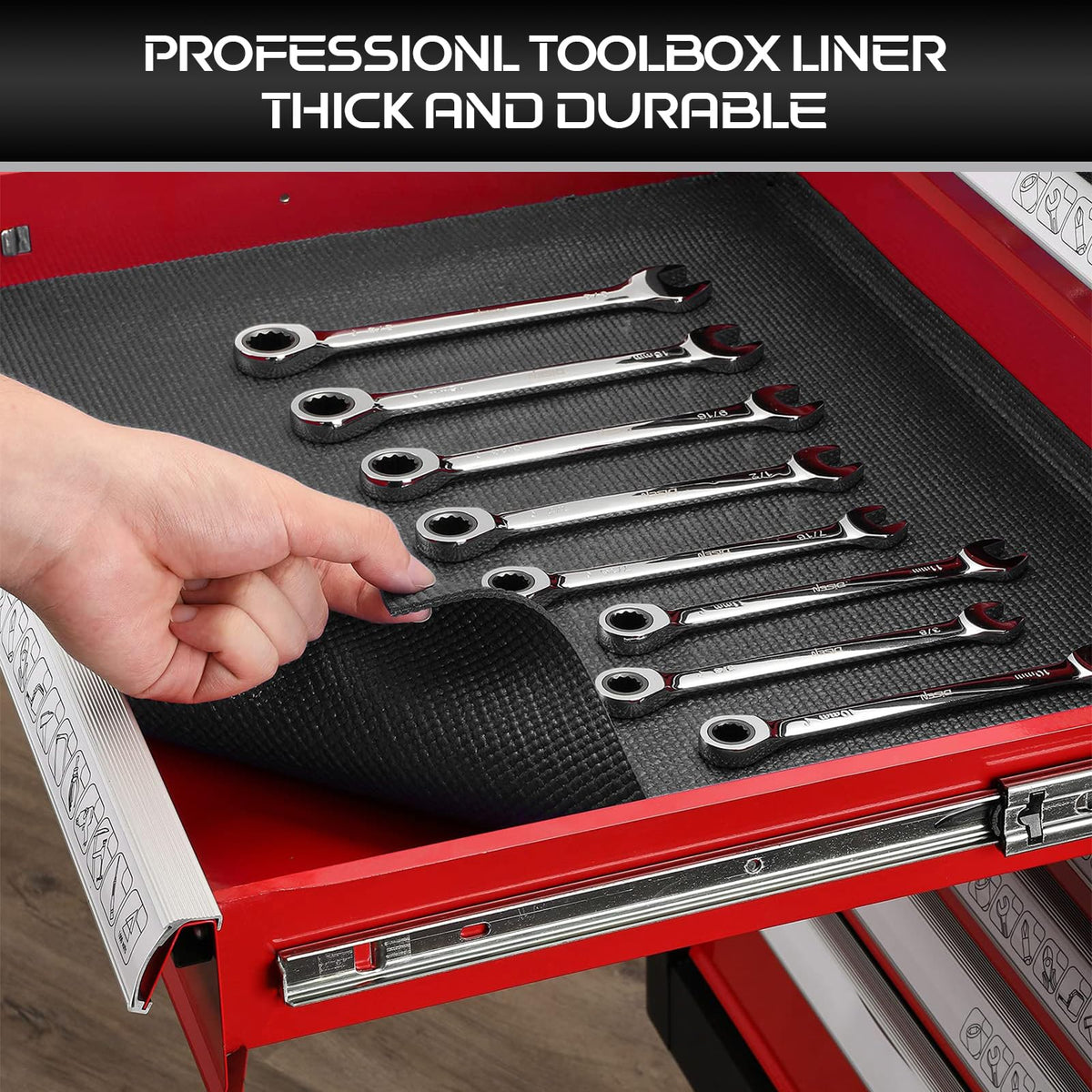Forysar two-sided non-slip liner prevents tools from shifting