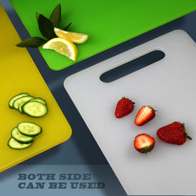 Fotouzy cutting board double sided, side-by-side use for organized prep.