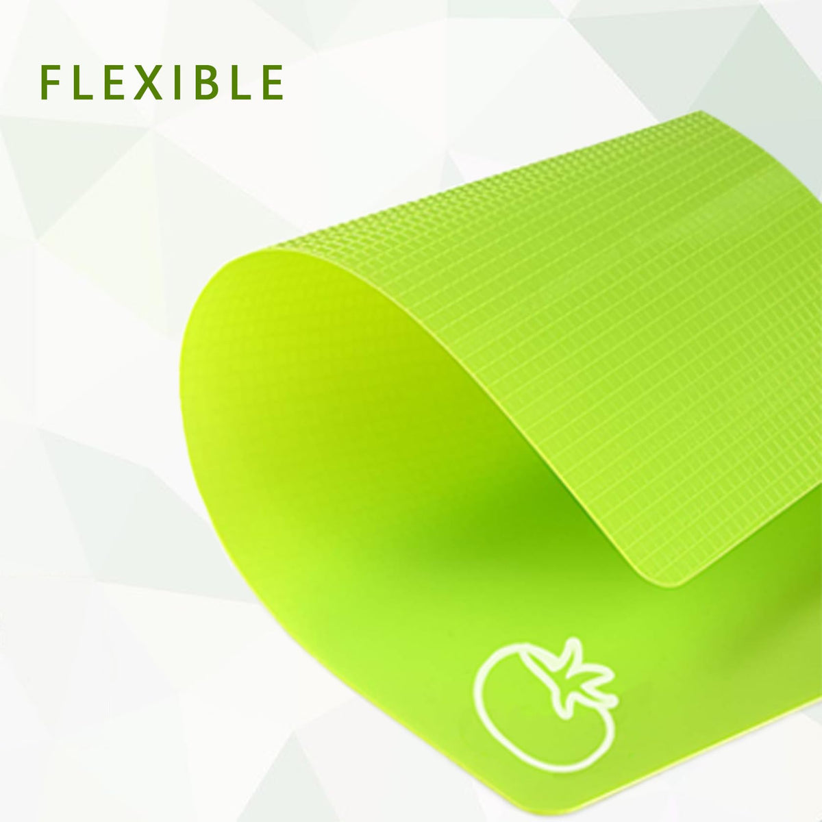 Fotouzy green cutting board for vegetables keeps produce separate and organized.