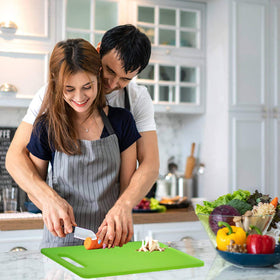 Fotouzy cutting board large white surface for ample prep space.