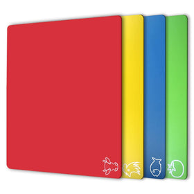 Fotouzy red cutting board for meat helps prevent cross-contamination during prep.