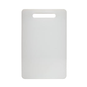 Fotouzy cutting board white with handles, top view, easy grip for efficient chopping.