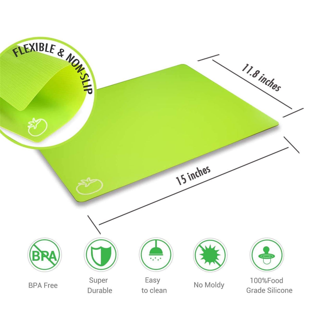 Fotouzy yellow cutting board for fruit keeps flavors separate during chopping.