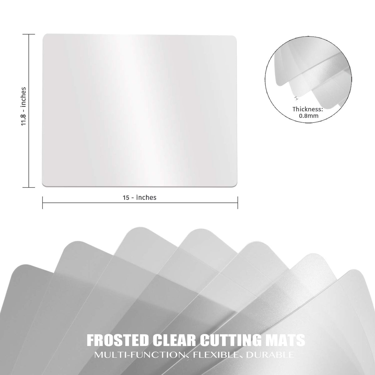Fotouzy cutting mats frosted clear showing generous 15x12 inch prep area