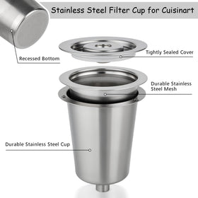 Fotric filter cup holds up to 15 grams ground coffee for robust flavor.