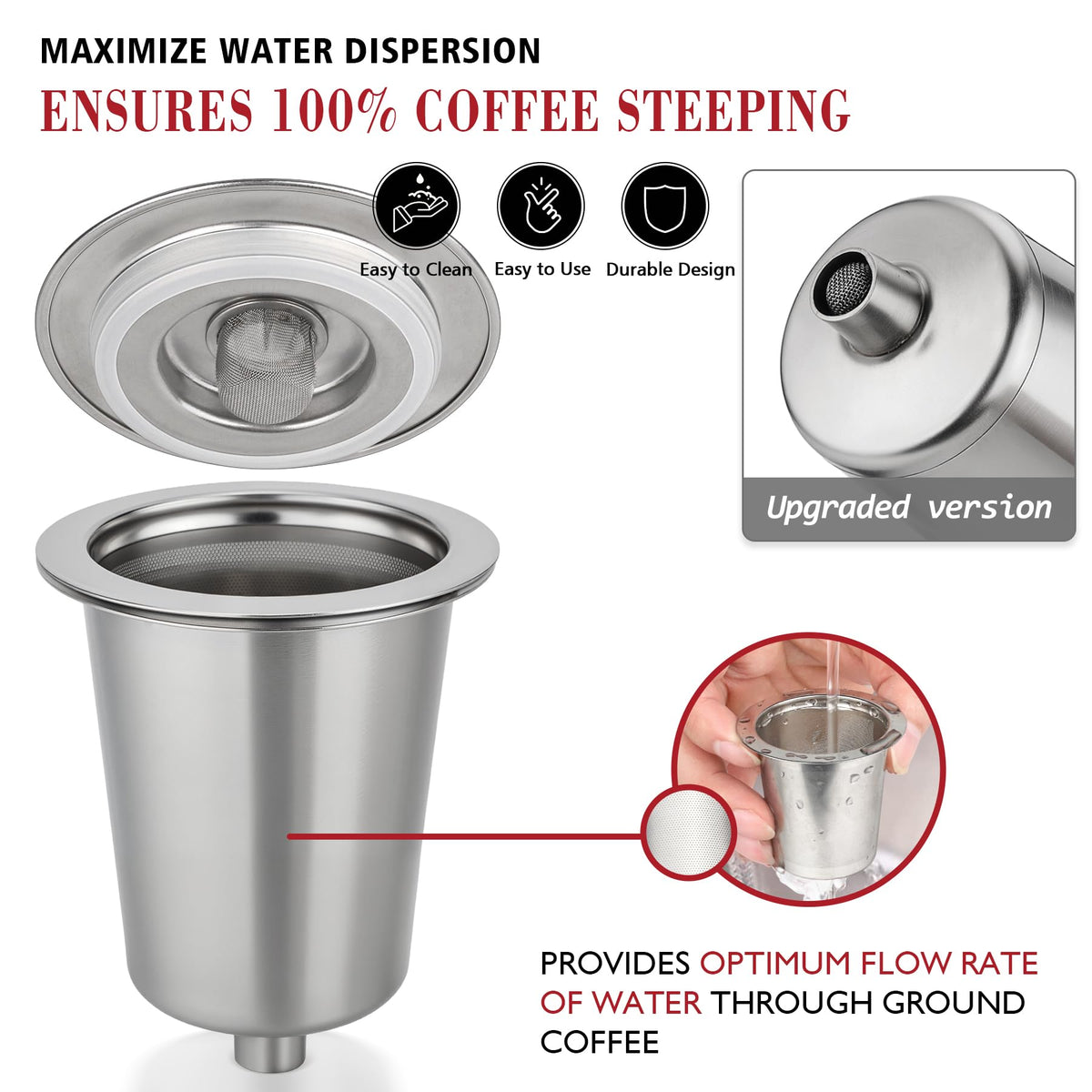 Fotric cup works with most K-Cup style brewers for flexible compatibility.