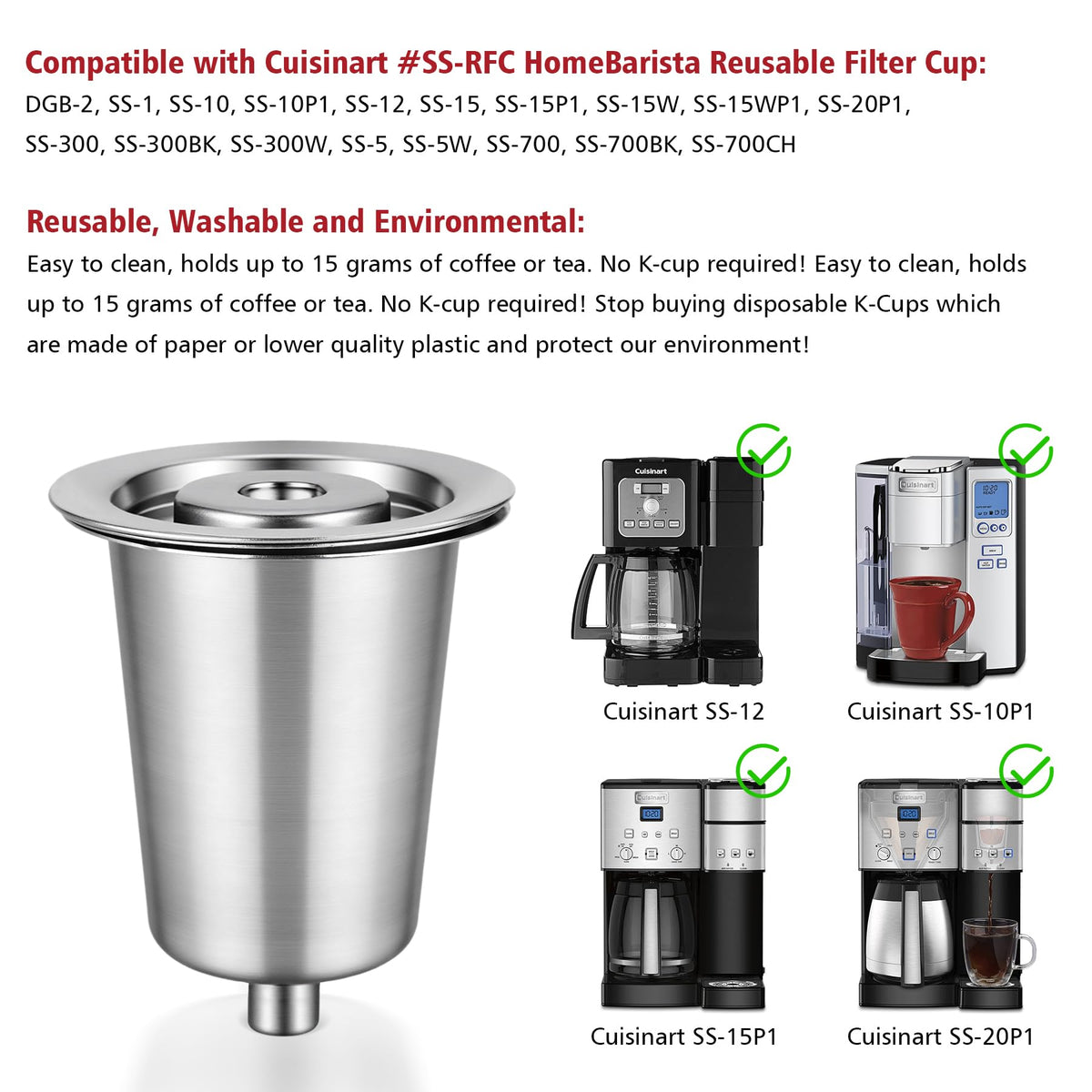 Fotric stainless steel filter cup offers durable performance and rust resistance for daily use.