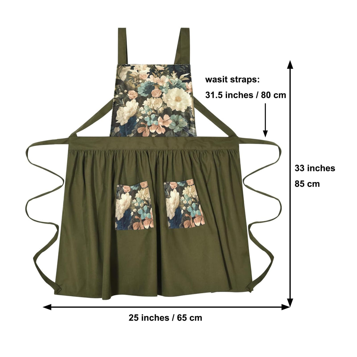 FOTVEFLEIR apron back-strap adjustment detail demonstrates customizable fit for different heights.