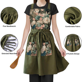FOTVEFLEIR two-pocket apron for easy tool access, keeping utensils handy.
