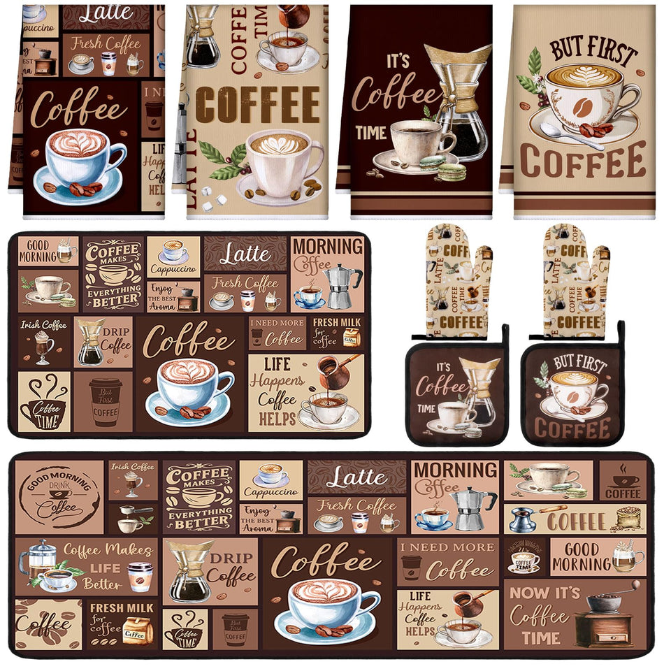 Fourluoo coffee kitchen towel shows absorbent microfiber for quick drying