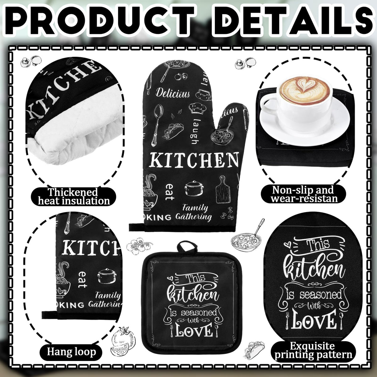 Fourluoo farmhouse decor set enhancing rustic modern kitchen ambiance