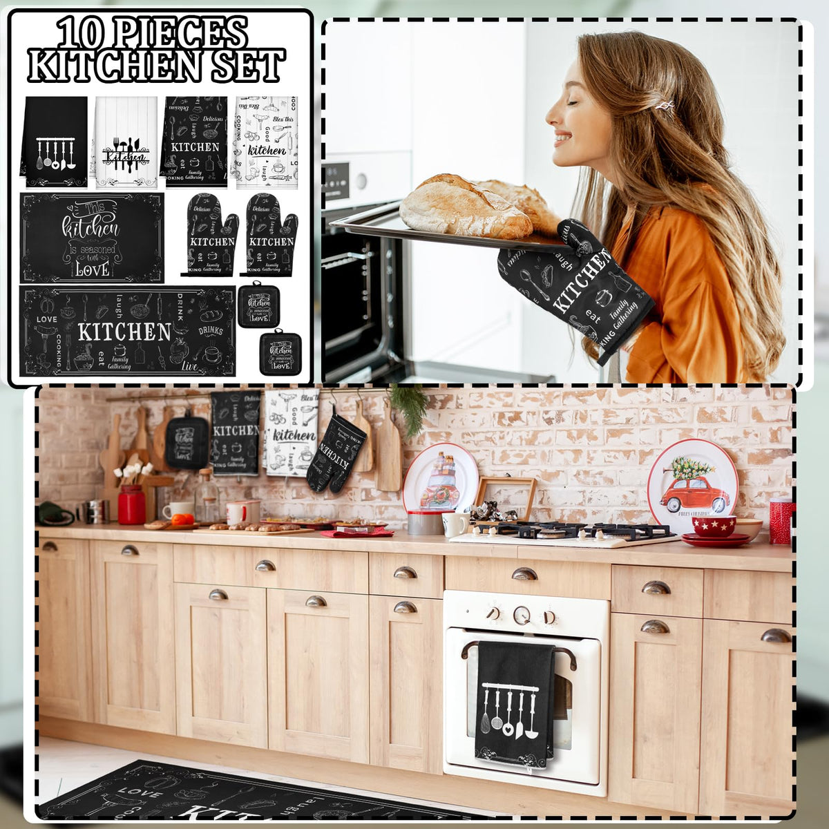 Fourluoo kitchen rugs for non slip floor protection and comfort