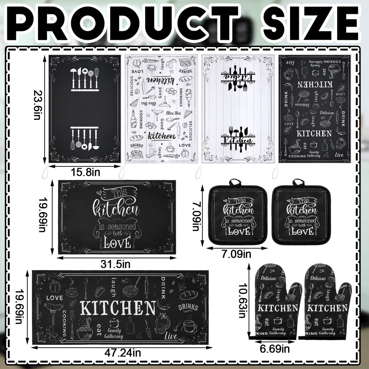 Fourluoo oven mitts providing heat resistance for cookware tasks