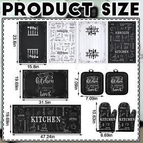 Fourluoo oven mitts providing heat resistance for cookware tasks