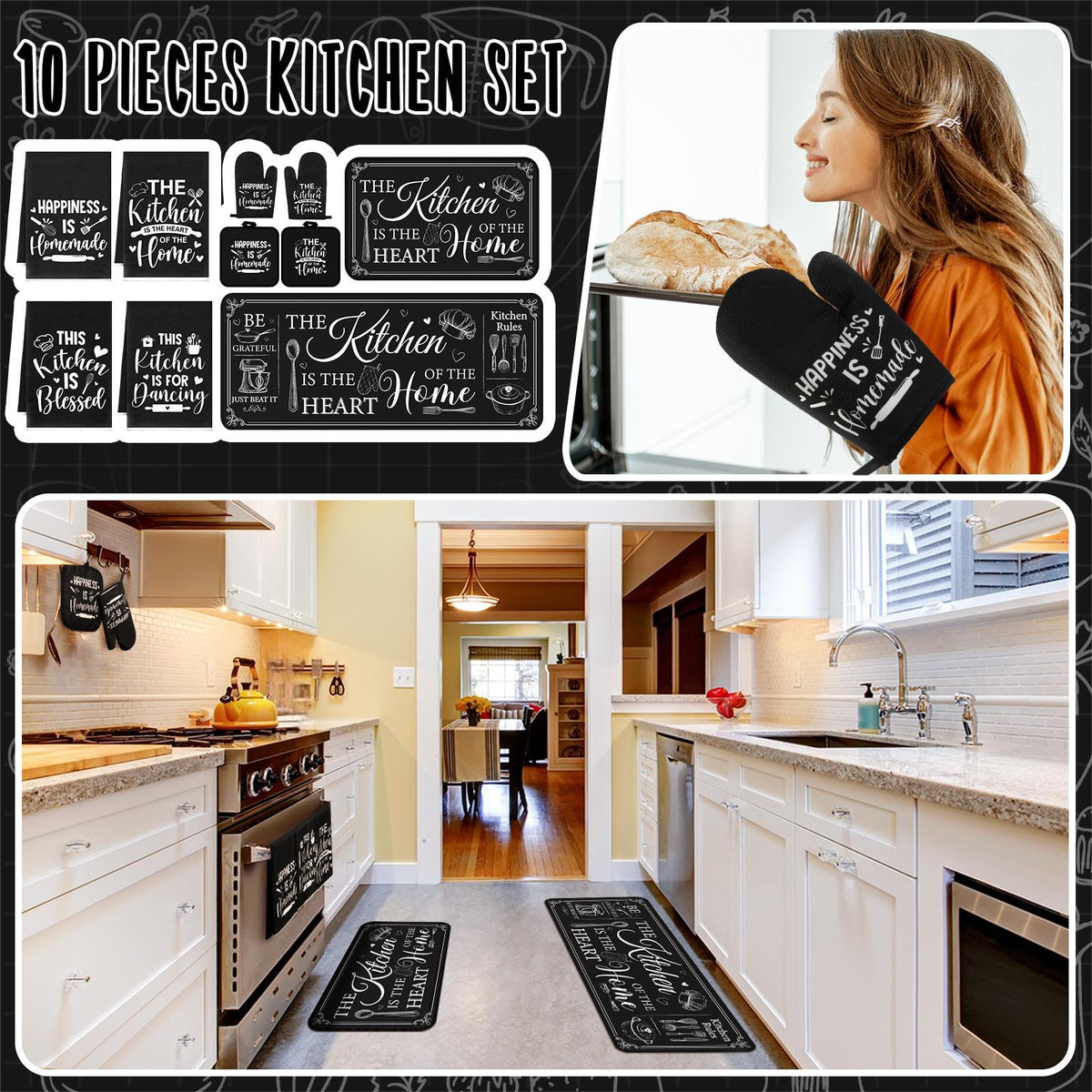 Fourluoo farmhouse rugs add rustic charm and protect flooring in busy kitchens