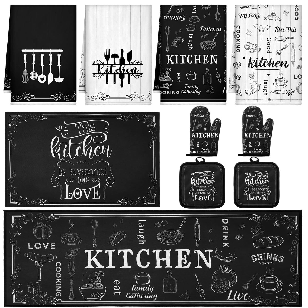 Fourluoo farmhouse towels for everyday kitchen use with high absorbency