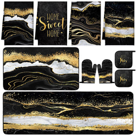 Fourluoo marble kitchen towels with microfiber for daily tasks and cleanup