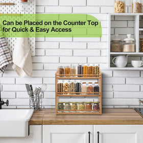 FoverOne spice rack tiers neatly holding spice jars