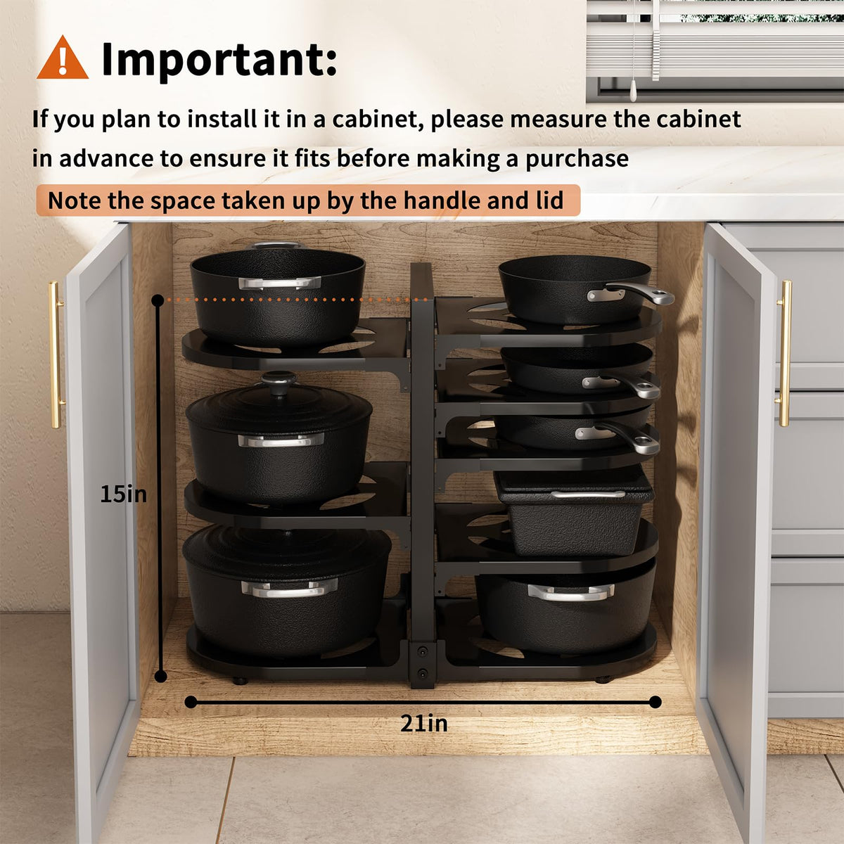 Fovkdcvw double snap grip supports heavy pots securely in place.