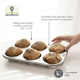 Fox Run 6-cup pan enabling large muffins and cupcakes in scene