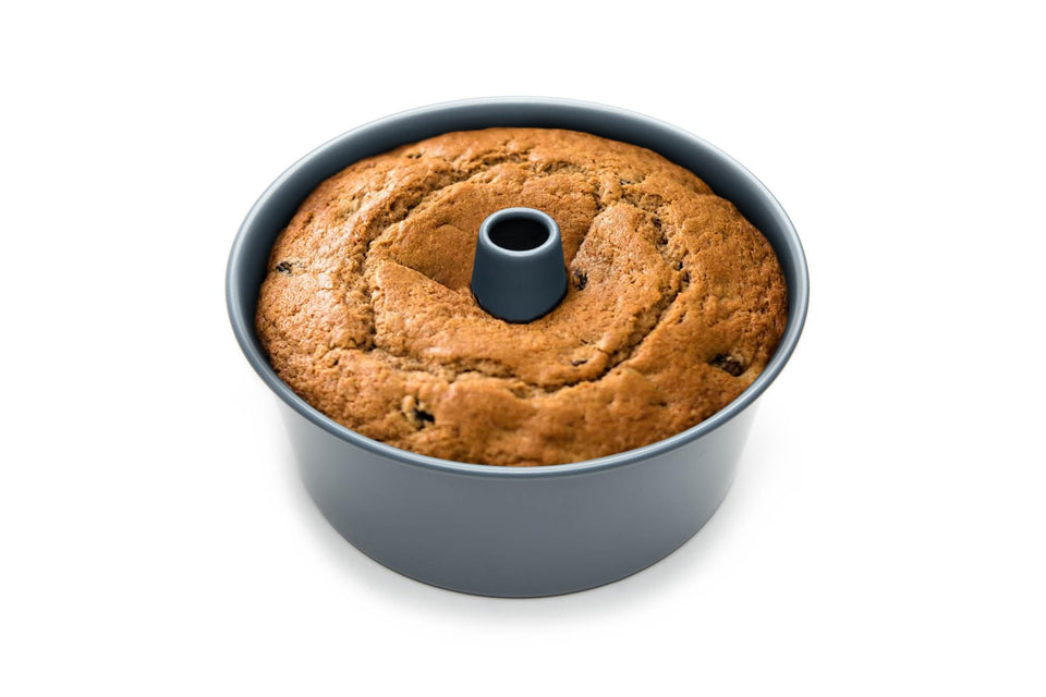 Fox Run angel food cake pan with removable bottom for easy release.