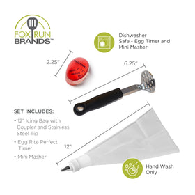 Fox Run deviled egg filling prep supports versatile kitchen use.