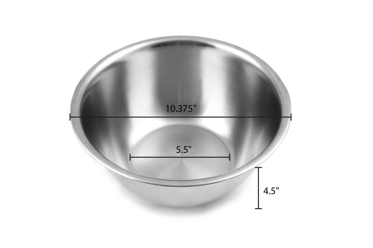 Fox Run large mixing bowl flat-bottom design for stable counter prep.