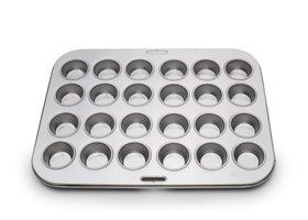 Fox Run mini muffin pan in use, producing evenly baked bite-sized treats.