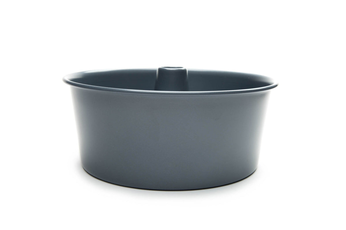 Fox Run non-stick coating on angel food pan enables quick release.