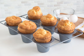 Grey finish adds a modern look to your bakeware collection.