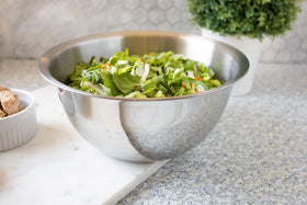 Fox Run dishwasher-safe stainless steel mixing bowl for easy cleanup.