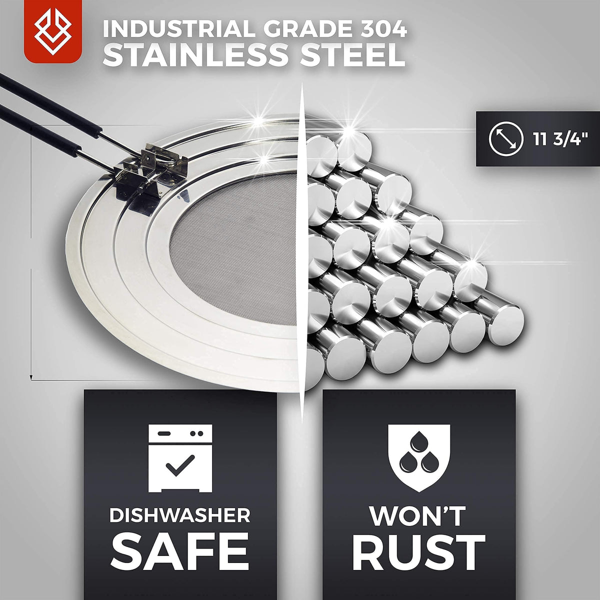 FOXEL stainless steel outer ring for durable splatter shield