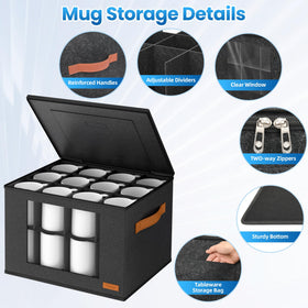 Foyego stackable mug organizer saves cabinet space while protecting delicate glassware.