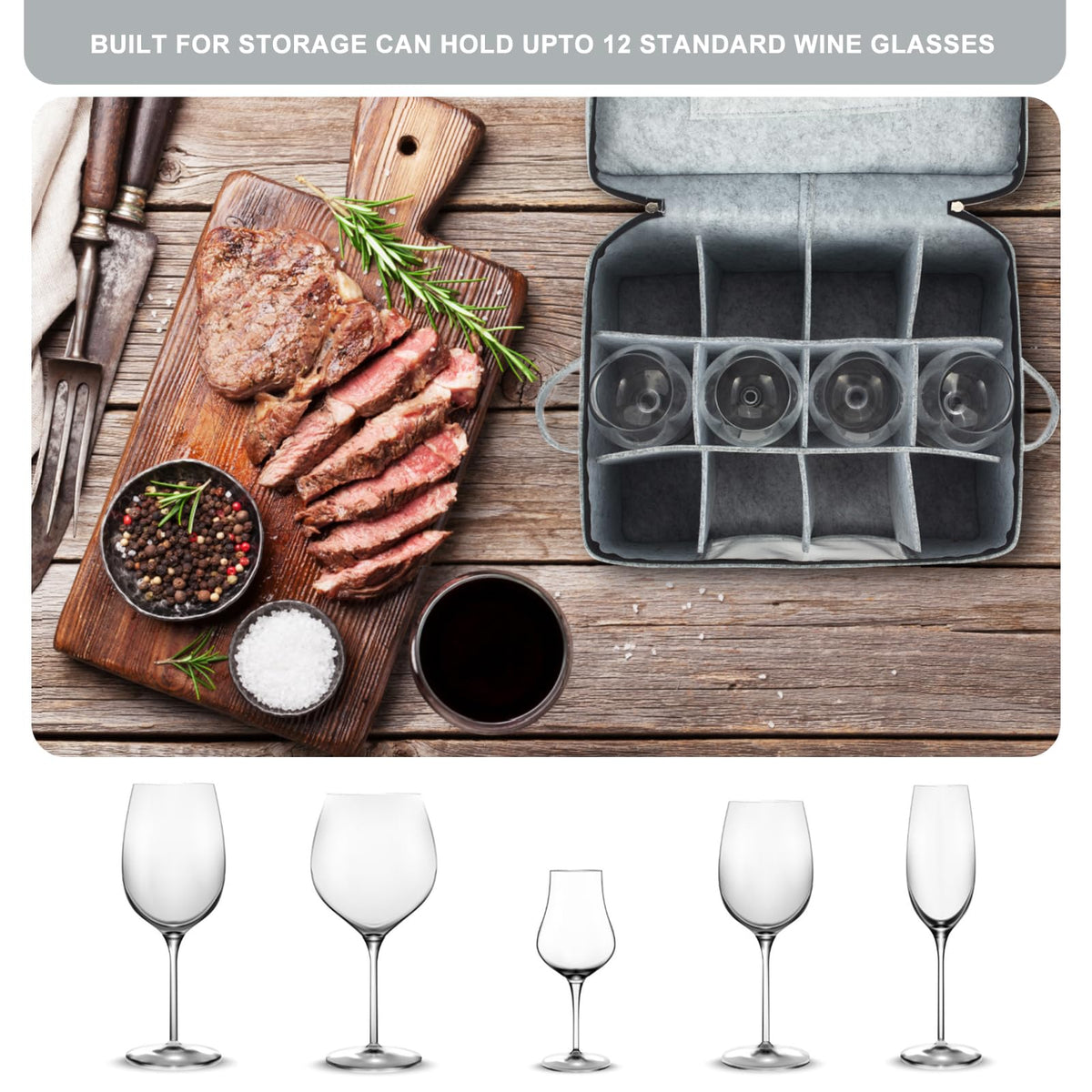 Foyego sturdy side handles support lifting heavy glassware safely.