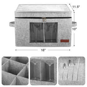 Foyego wine glass storage box features a dustproof lid for clean storage.