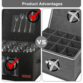 Foyego wine glass storage box is stackable for space-saving organization.