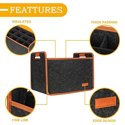 Foyego tote features edge trim for durability and style.