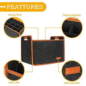Foyego tote features edge trim for durability and style.