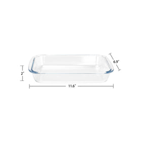 FOYO Basics 11.6x6.9-inch dish fits standard ovens and compact counters.