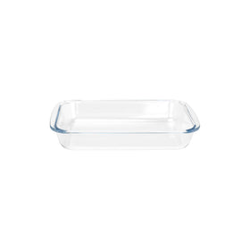 FOYO Basics tempered glass baking dish offers reliable 1.6-quart capacity for casseroles.