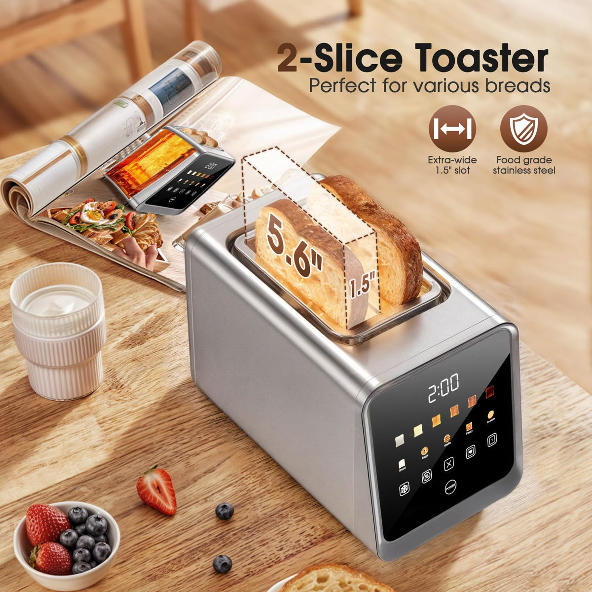 Foyoconven 900W heating provides consistent edge-to-center toasting.